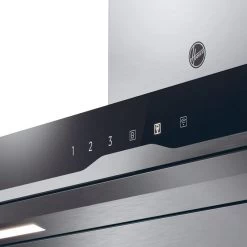 Hoover H500 HTS9CBK5XWIFI 90cm T-Shape Chimney Cooker Hood- Black Glass & Stainless Steel -Kitchen Sale Shop h o hoover hts9cbk5xwifi90 display