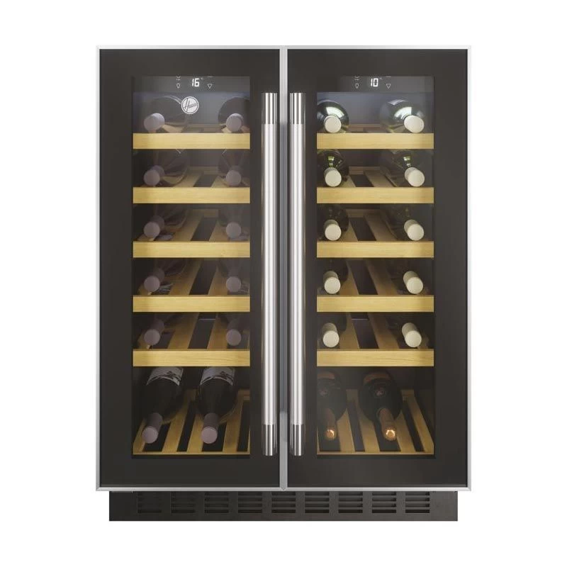 Hoover H500 HWCB 60D UK/N 60cm 2-Door Wine Cooler - Black Glass & Stainless Steel 3 Hoover H500 HWCB 60D UK/N 60cm 2-Door Wine Cooler - Black Glass & Stainless Steel
