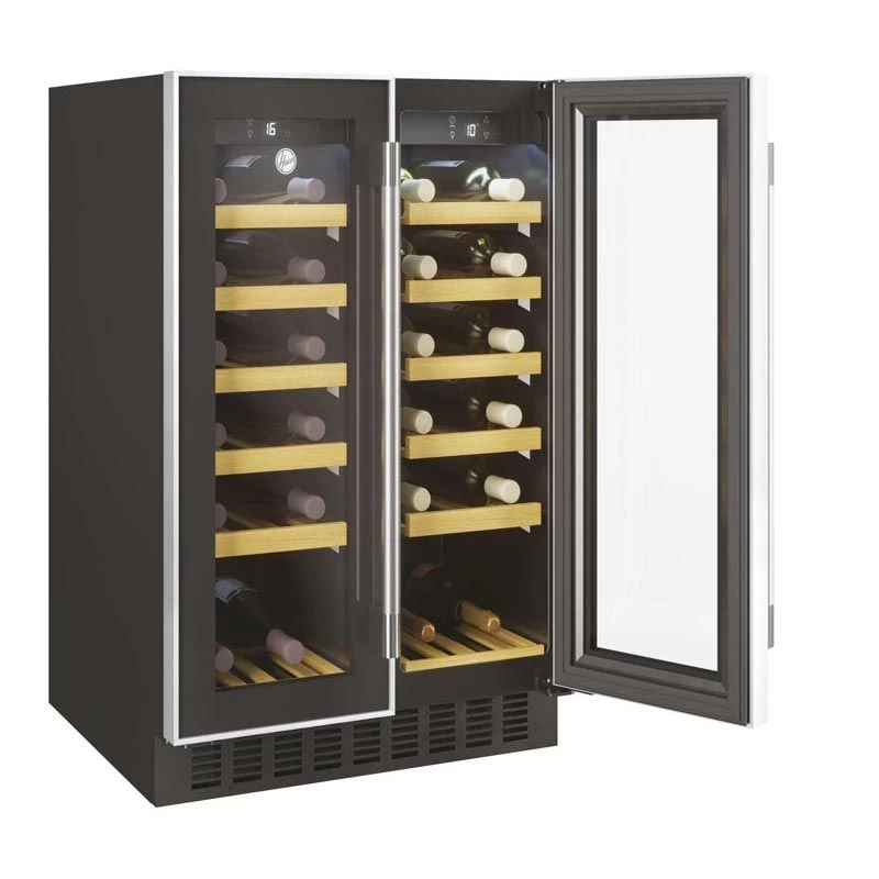 Hoover H500 HWCB 60D UK/N 60cm 2-Door Wine Cooler - Black Glass & Stainless Steel 5 Hoover H500 HWCB 60D UK/N 60cm 2-Door Wine Cooler - Black Glass & Stainless Steel - Image 3