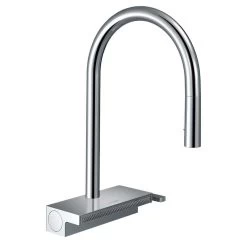 Hansgrohe Aquno Select M81 Single Lever Kitchen Mixer Tap 170 With Pull-Out Spray 3 Spray Modes - Chrome - 73837000