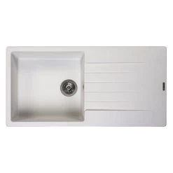 Reginox Harlem 10 1 Bowl Sink And Drainer - Pure White - HARLEM 10 PW