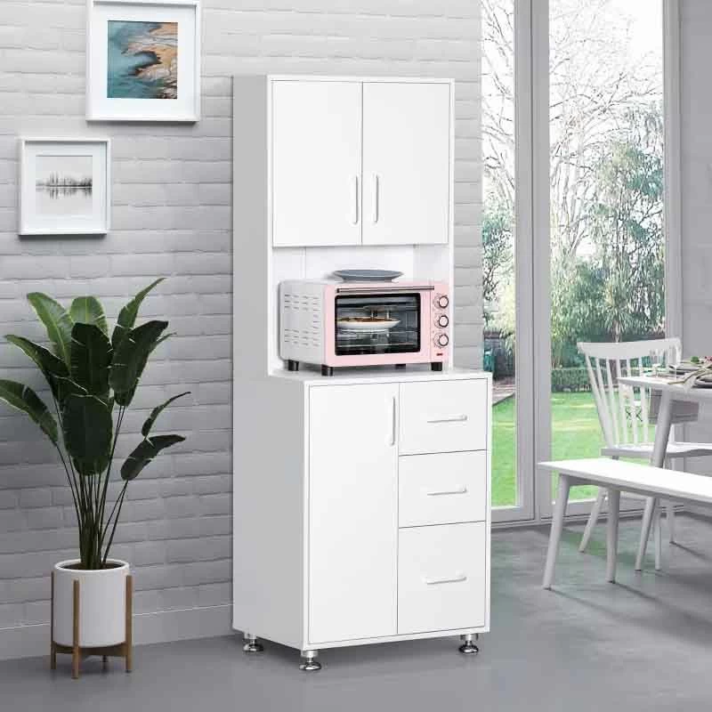 HOMCOM Modern Kitchen Cabinets With Storage - White - 835-341WT 5 HOMCOM Modern Kitchen Cabinets With Storage - White - 835-341WT - Image 4