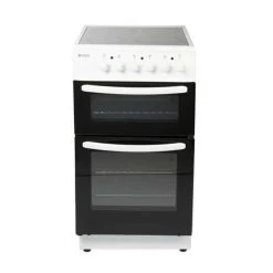 Haden HE50DOMW 50cm Double Oven With Ceramic Hob - White - HE50DOMW