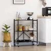 HOMCOM 3 Tier Storage Trolley - 345mm - Black - 850-241V00BK 2 HOMCOM 3 Tier Storage Trolley - 345mm - Black - 850-241V00BK -Kitchen Sale Shop homcom 835 241v00bk 1