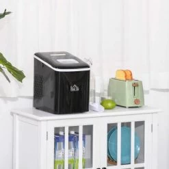 HOMCOM 12kg Portable Countertop Ice Maker Machine - Black - 800-063V70 -Kitchen Sale Shop homcom 800 063v70 lifestyle