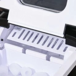 HOMCOM 12kg Portable Countertop Ice Maker Machine - Black - 800-063V70 -Kitchen Sale Shop homcom 800 063v70 open view