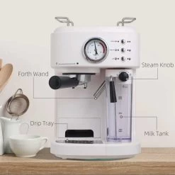 HOMCOM Auto Coffee Machine For Espressos Lattes And Cappuccinos - White - 800-078 19 HOMCOM Auto Coffee Machine For Espressos Lattes And Cappuccinos - White - 800-078 -Kitchen Sale Shop homcom 800078 features