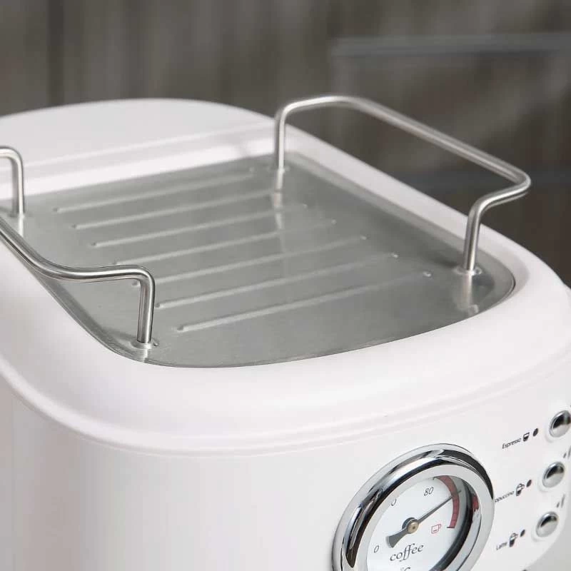 HOMCOM Auto Coffee Machine For Espressos Lattes And Cappuccinos - White - 800-078 9 HOMCOM Auto Coffee Machine For Espressos Lattes And Cappuccinos - White - 800-078 - Image 7