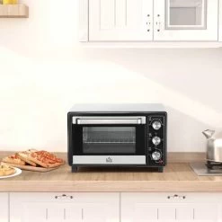 HOMCOM 1400W 16 Litre Mini Countertop Oven & Grill - Silver - 800-083V70 -Kitchen Sale Shop homcom 800083v70 lifestyle2