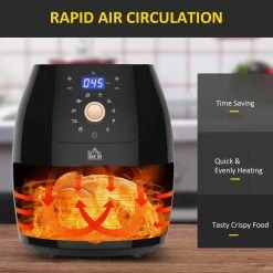 HOMCOM 1700W 5.5 Litre Air Fryer With Digital Display - Black - 800-094V70 -Kitchen Sale Shop homcom 800094v70 1