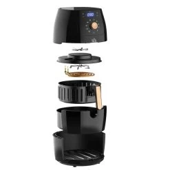 HOMCOM 1700W 5.5 Litre Air Fryer With Digital Display - Black - 800-094V70 -Kitchen Sale Shop homcom 800094v70 compartments