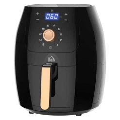 HOMCOM 1700W 5.5 Litre Air Fryer With Digital Display - Black - 800-094V70 -Kitchen Sale Shop homcom 800094v70 side view