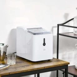 HOMCOM 12kg Portable Countertop Ice Maker Machine - White - 800-101 -Kitchen Sale Shop homcom 800101 lifestyle2