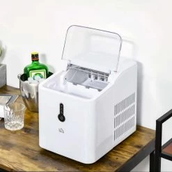 HOMCOM 12kg Portable Countertop Ice Maker Machine - White - 800-101 -Kitchen Sale Shop homcom 800101 lifestyle3