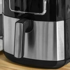 HOMCOM 1700W 6.5 Litre Air Fryer With Digital Display - Black - 800-120V70 -Kitchen Sale Shop homcom 800120v70 basket handle
