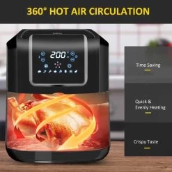 HOMCOM 1700W 6.5 Litre Air Fryer With Digital Display - Black - 800-120V70 -Kitchen Sale Shop homcom 800120v70 features3