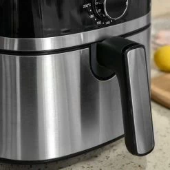 HOMCOM 1500W 4.5 Litre Air Fryer With Rapid Air Circulation - Black - 800-122V70 -Kitchen Sale Shop homcom 800122v70 handle