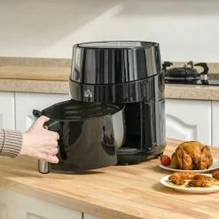HOMCOM 1500W 4.5 Litre Air Fryer With Digital Display - Black - 800-124V70 -Kitchen Sale Shop homcom 800124v70 lifestyle1