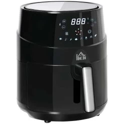 HOMCOM 1500W 4.5 Litre Air Fryer With Digital Display - Black - 800-124V70 -Kitchen Sale Shop homcom 800124v70 side view