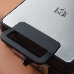 HOMCOM 1200W 4 Slice Waffle Maker - Black - 800-135V70 -Kitchen Sale Shop homcom 800135v70 lid closed