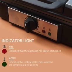 HOMCOM 1200W 4 Slice Waffle Maker - Black - 800-135V70 -Kitchen Sale Shop homcom 800135v70 light