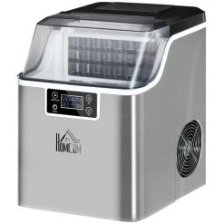 HOMCOM 20kg Portable Countertop Ice Maker Machine - Stainless Steel - 800-139V70 -Kitchen Sale Shop homcom 800139v70 side view