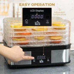 HOMCOM 245W 5 Tier Food Dehydrator - Silver - 800-142V70 19 HOMCOM 245W 5 Tier Food Dehydrator - Silver - 800-142V70 -Kitchen Sale Shop homcom 800142v70 1 features