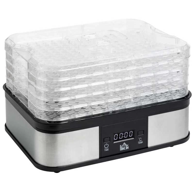 HOMCOM 245W 5 Tier Food Dehydrator - Silver - 800-142V70 5 HOMCOM 245W 5 Tier Food Dehydrator - Silver - 800-142V70 - Image 3