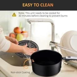 HOMCOM 1500W 7 Litre Air Fryer With Digital Display - Black - 800-148V70 -Kitchen Sale Shop homcom 800148v70 features1