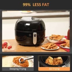 HOMCOM 1500W 7 Litre Air Fryer With Digital Display - Black - 800-148V70 -Kitchen Sale Shop homcom 800148v70 information