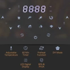 HOMCOM 1500W 7 Litre Air Fryer With Digital Display - Black - 800-148V70 -Kitchen Sale Shop homcom 800148v70 led display