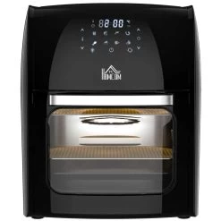 HOMCOM 1800W 12 Litre Air Fryer With Digital Display - Black - 800-149V70 -Kitchen Sale Shop homcom 800149v70 front view