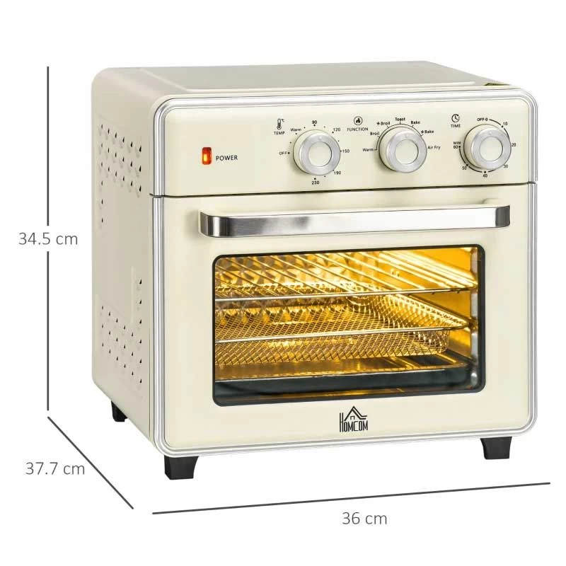 HOMCOM 1400W 20 Litre Mini Toaster Oven - Cream White - 800-152V70CW 4 HOMCOM 1400W 20 Litre Mini Toaster Oven - Cream White - 800-152V70CW - Image 2