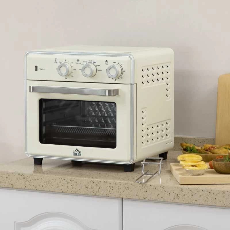 HOMCOM 1400W 20 Litre Mini Toaster Oven - Cream White - 800-152V70CW 3 HOMCOM 1400W 20 Litre Mini Toaster Oven - Cream White - 800-152V70CW