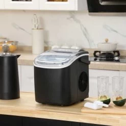 HOMCOM 12 Kg Portable Countertop Ice Maker Machine - Black - 800-154V70BK