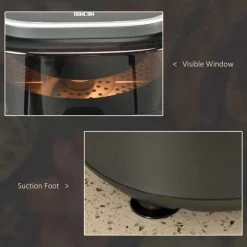 HOMCOM 1350W 6.5 Litre Family Size Air Fryer With Rapid Air Circulation - Grey - 800-164V70GY -Kitchen Sale Shop homcom 800164v70gy features1