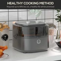 HOMCOM 1350W 6.5 Litre Family Size Air Fryer With Rapid Air Circulation - Grey - 800-164V70GY -Kitchen Sale Shop homcom 800164v70gy information