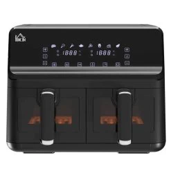 HOMCOM 2500W 8 Litre Family Size Air Fryer With Digital Display - Black - 800-166V70BK 15 HOMCOM 2500W 8 Litre Family Size Air Fryer With Digital Display - Black - 800-166V70BK -Kitchen Sale Shop homcom 800166v70bk front view 1