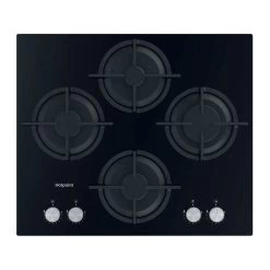 Hotpoint HGS 61S BK 60cm Gas On Glass Hob - Black