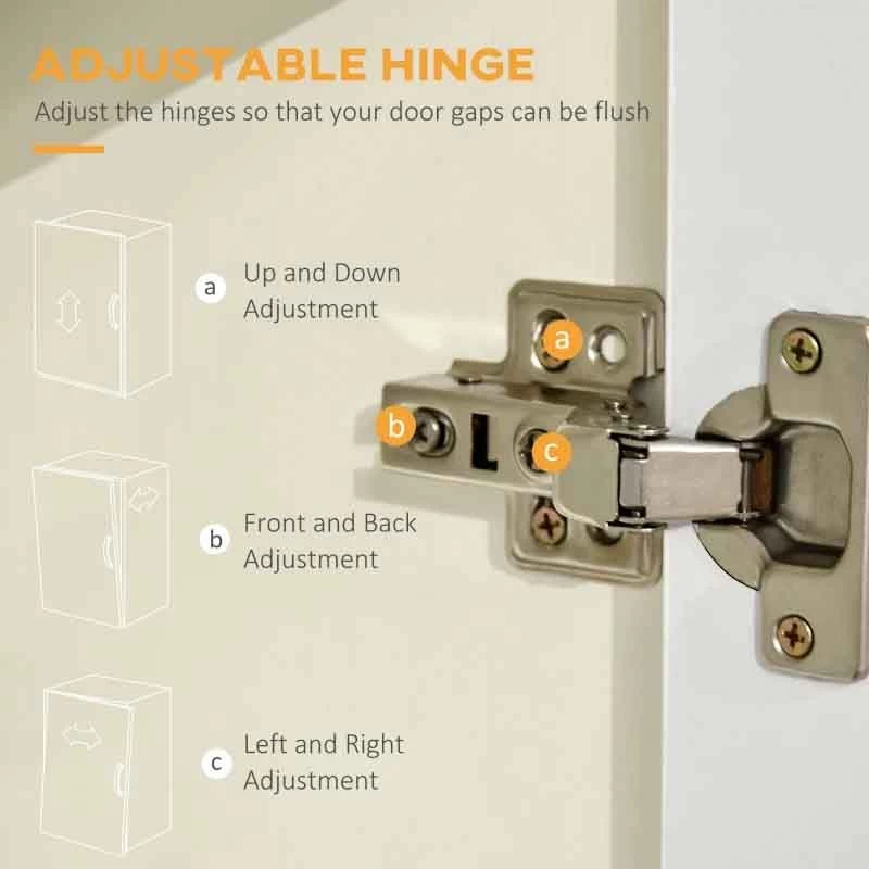 HOMCOM Modern Freestanding Kitchen Cabinet With Shelves - White - 835-696V00WT 8 HOMCOM Modern Freestanding Kitchen Cabinet With Shelves - White - 835-696V00WT - Image 6