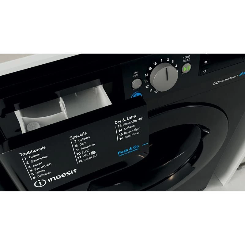 Indesit BDE 86436X B UK N 8/6kg 1400rpm Washer Dryer - Black 10 Indesit BDE 86436X B UK N 8/6kg 1400rpm Washer Dryer - Black - Image 8