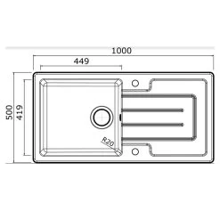 Thomas Denby Jarla 1 Bowl Ceramic Kitchen Sink & Drainer - White - JAR1010 -Kitchen Sale Shop j a jar1010 2