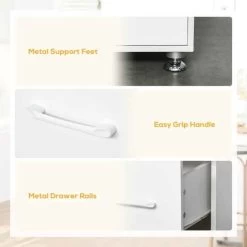 HOMCOM Modern Kitchen Cabinets With Storage - White - 835-341WT 15 HOMCOM Modern Kitchen Cabinets With Storage - White - 835-341WT -Kitchen Sale Shop jedb3618a5fb50a12.jpg