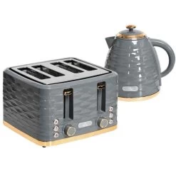 HOMCOM 1600W 1.7 Litre Rapid Boil Kettle & Toaster Set - Grey - 800-162V70GY -Kitchen Sale Shop jjo98a188f7811e9c.jpg