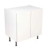 Kitchen Kit Slab 800mm Base Cabinet - Super Gloss - White - Flatpacked - FKKF0036 -Kitchen Sale Shop k i kitchen kit fkkf0036