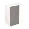 Kitchen Kit Slab 600mm Blind Corner Wall Cabinet - Super Gloss - Dust Grey -Flatpacked - FKKF0316 -Kitchen Sale Shop k i kitchen kit fkkf0316