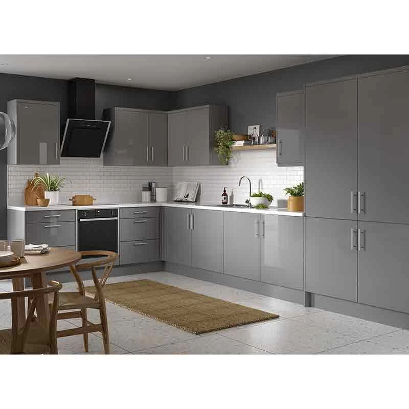 Kitchen Kit Slab 600mm Blind Corner Wall Cabinet - Super Gloss - Dust Grey -Flatpacked - FKKF0316 4 Kitchen Kit Slab 600mm Blind Corner Wall Cabinet - Super Gloss - Dust Grey -Flatpacked - FKKF0316 - Image 2
