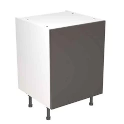 Kitchen Kit Slab 600mm Base Cabinet - Super Gloss - Graphite - Flatpacked - FKKF0404