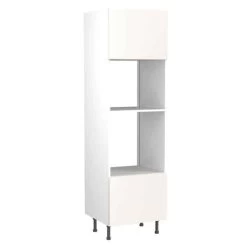 Kitchen Kit Slab 600mm Tall Oven & Microwave Housing - Ultra Matt - White - Flatpacked - FKKF0532
