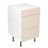 Kitchen Kit Slab 500mm 3 Drawer Base Cabinet - Ultra Matt - Cashmere - Flatpacked - FKKF0641 -Kitchen Sale Shop k i kitchen kit fkkf0641